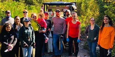 SPC student, faculty and staff volunteering at a clean up event