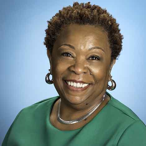 image of Sheila McCants with light blue background