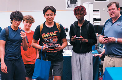 Middle school students at an engineering camp