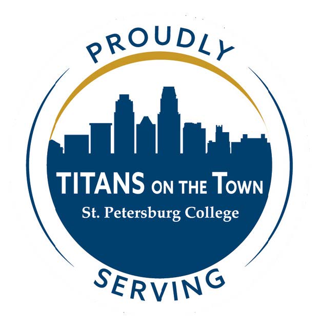 titans on the town logo in blue